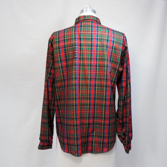 1980s plaid button down shirt, Peter Pan collar by Laura Mae Bust 44 EXCELLENT! - Picture 5 of 7
